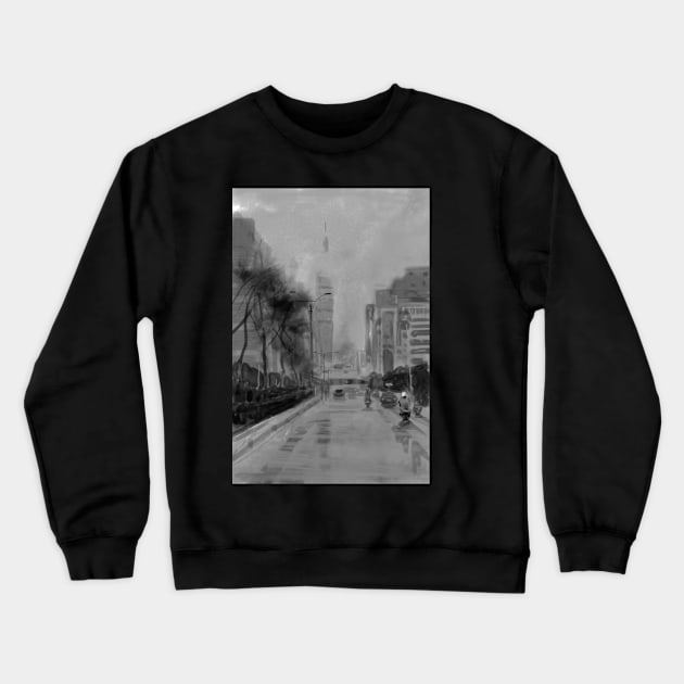 Somewhere along a New York City Road Crewneck Sweatshirt by SLGA Designs